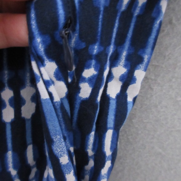 J.Crew Dress 6 Blue Tie Dye Shibori Print Midi Belted Pockets Boho Tiered Beachy - Picture 7 of 11